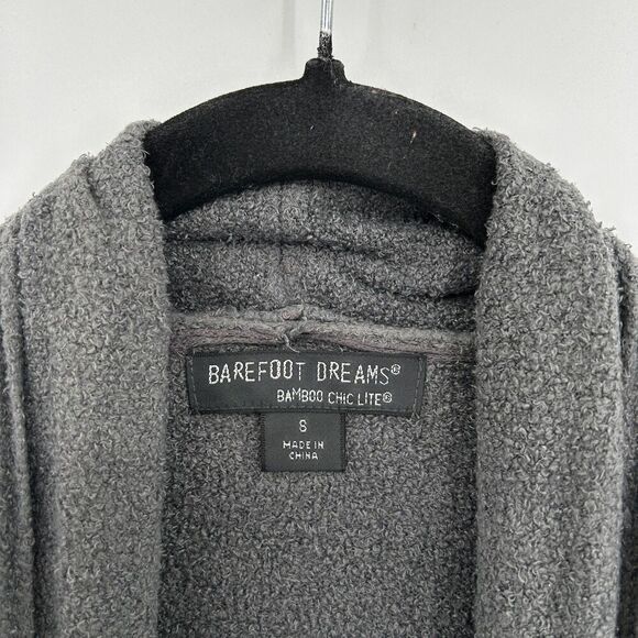 BAREFOOT DREAMS Bamboo Chic Lite Gray Long Open Cardigan Sweater Size Small - Picture 7 of 8